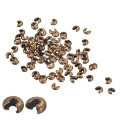 200個 圧着 ビーズ カバー 4mm 圧着ビード 結び目のカバー 丸開き