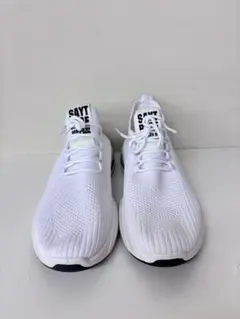 ホワイト エアクッション ランニングシューズ
