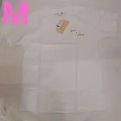 大特価❕綿100%✨️ホワイト 半袖 Tシャツ M 赤ロゴ 刺繍