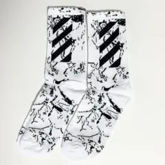 OFF-WHITE ソックス ホワイト ブラック ストリート モード 靴下