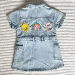 ZARA新品デニムワンピース・手刺繍入り（92cm）