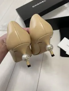 CHANEL バイカラー パンプス パール