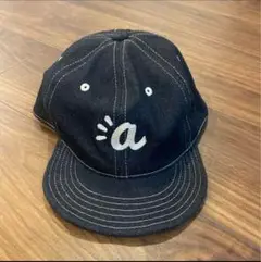 ダークデニム 6パネルキャップ 「a」刺繍