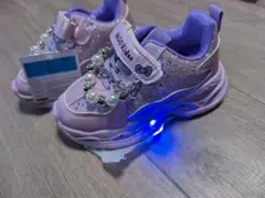 LEDライト付きスニーカー 4色 光る靴 パープル 試着のみ