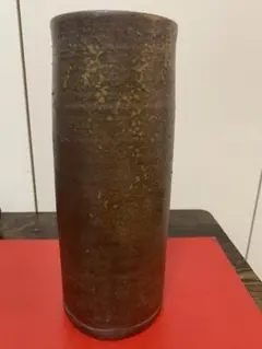未使用陶正園 木村陶峰作　備前焼　備前花入　備前花器 花瓶　高さ23.5径9cm