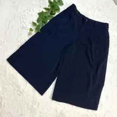 ★美品★UNIQLO ユニクロ ネイビー ワイド ハーフ パンツ Lサイズ