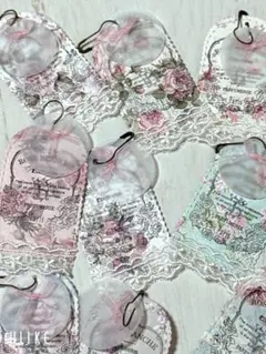 *花柄*ミニタグ*handmade*18枚セット*