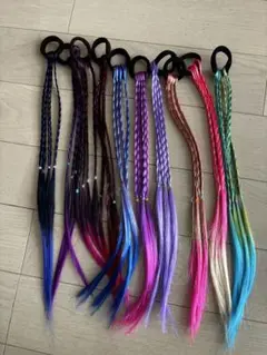 カラフル ヘアエクステ 10本セット