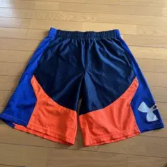 UNDER ARMOUR バスケットボールパンツ XL ネイビー/オレンジ
