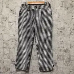 【grove】グローブ ストレッチ ギンガムチェック クロップドパンツ S