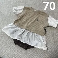 最終値下げ！POLO Baby ロンパース 70 女の子　フリル　ベビー服
