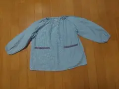 幼稚園用スモック 青と白のストライプ　120
