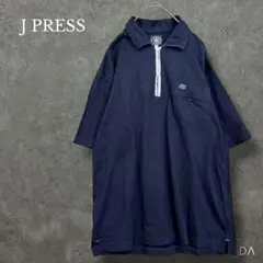 ⭐︎ジェイプレス【メンズL】半袖ポロシャツ ワンポイント刺繍 ネイビー