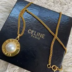 CELINE ヴィンデージ オールドセリーヌ サークルフェイクパール ネックレス