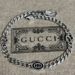 GUCCI 新品同様品　インターロッキングGブレスレット　刻印18 極美品