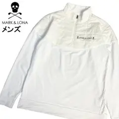 MARKu0026LONA 裏起毛 中綿切替 ハーフジップ長袖Tシャツ ブラック 48