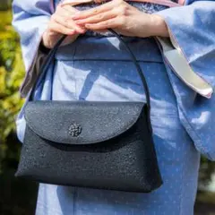 【未使用級・4.4万】　印傳屋　鹿革　フォーマルバッグ　ブラック