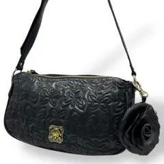 ✨美品✨　ANNA SUI アナスイ　ショルダーバッグ　レザー　黒　ブラック