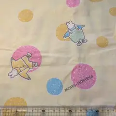 昭和レトロ、中古生地❗️約90㌢❌️148㌢。うさぎ柄。シミあり