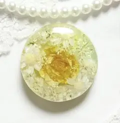 362可憐な♡レジンヘアゴム ビタミンイエロー ホワイトブーケ