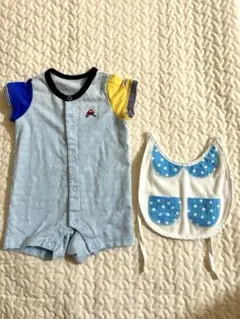 ミキハウス　60 ロンパース　カバーオール　おまけつき　スタイ