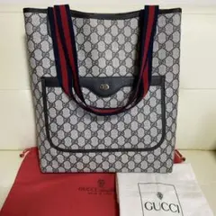 極 美品 紙タグ GUCCI オールド グッチ シェリーライン トートバッグ