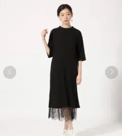 【美品】LOWRYS FARM ワンピース&レーススカート　Lサイズ　ブラック