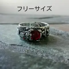 レッドクリスタルの貔貅の護符のリング
