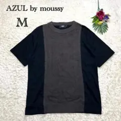 アズールバイマウジー　メンズ　半袖Tシャツ　異素材　バイカラー　綿　M