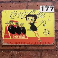 ベティ ブープ コカコーラ Coca-Cola 《177》ブリキ 看板 レトロ風