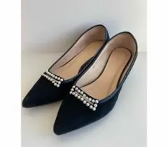 PICHE ABAHOUSE パールチャンキーヒールパンプス