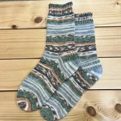 手編み靴下B   opal毛糸　ハンドメイド