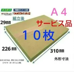 .118 ネコポス 厚さ3cm に最適なA4ダンボール箱 10枚セット