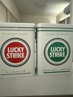 【未使用】ラッキーストライク☆ LIGHTS & MENTHOL LIGHTS缶