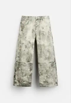 ZARA アブストラクト柄パンツ　38 即日発送