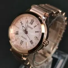 極美品　CITIZEN　シチズン　エクシード　ピンクゴールド　ソーラー　腕時計