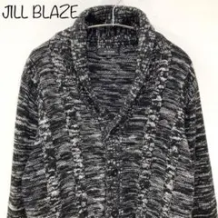 【JILL BLAZE】杢デザインケーブル編みショールカラーカーディガン　L