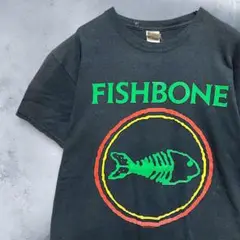 BiUJ バンド Tシャツ 古着 黒 フィッシュボーン FISHBONE ラスタ