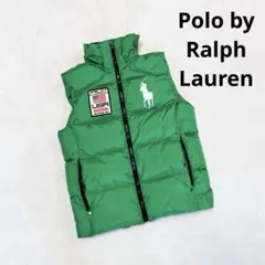 【極美品】 現行品　ポロ ラルフローレン ポニー　ダウンベスト　カーキ　XL 2025年最新】ポロラルフローレン ダウンベスト ビッグポニーの