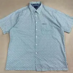 TOMMY JEANS 半袖シャツ 総柄デザイン アート柄 グリーンベージュ
