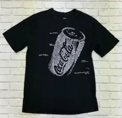 G435　コカコーラ　Tシャツ　半袖　黒　コーラ缶デザイン　ロゴプリント　個性的
