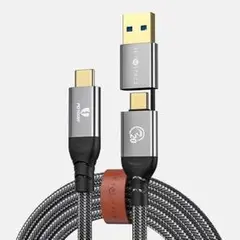 USB ケーブル 2in1 1m 充電 高速伝送 タイプC USB