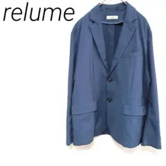 relume ダークブルー ストライプ テーラードジャケット　M オフィス