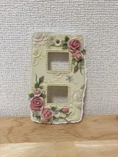 【未使用】花柄陶器スイッチカバー