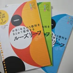 ルーズリーフ参考書 5教科 中1、中2、中3