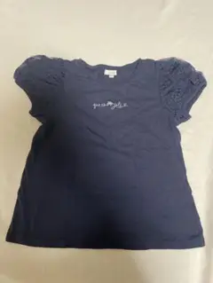 any FAM レース袖刺繍文字入りトップス　140㎝