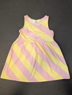 H&M ピンクとイエローのストライプワンピース　95 100