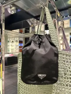 ⭐︎美品⭐︎ プラダ 1NA369 ナイロン ポーチ ブルートンペット セール】プラダ☆三角ロゴTESSUTOナイロン巾着ポーチ☆1NA369