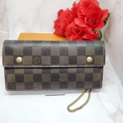 【希少】 ルイヴィトン ダミエ チェーンウォレット 長財布 財布