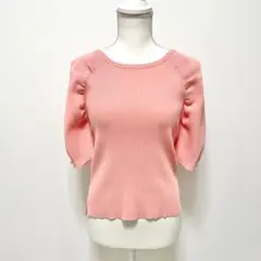 【美品】Vis ビス　パフスリーブ　サマーニット　金ボタン
